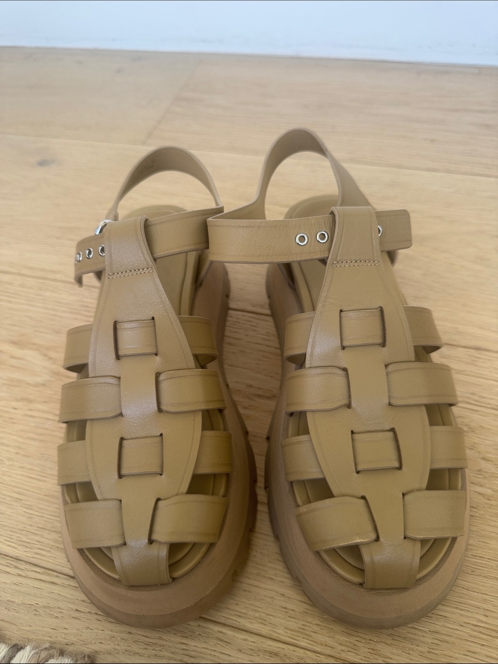 Proenza Schouler Tan Woven Fisherman Sandals